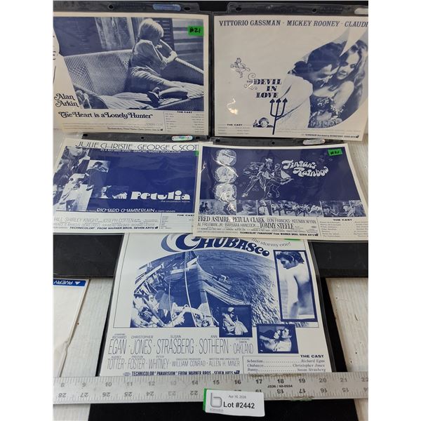 (5) 1968 Movie Synopsis Sheets - 81/2"×11"