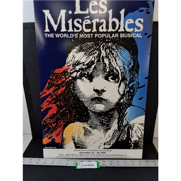 "Les Miserables" - Misida Poster 14"×22" Saskatoon Centennial Auditorium - Nov 2004