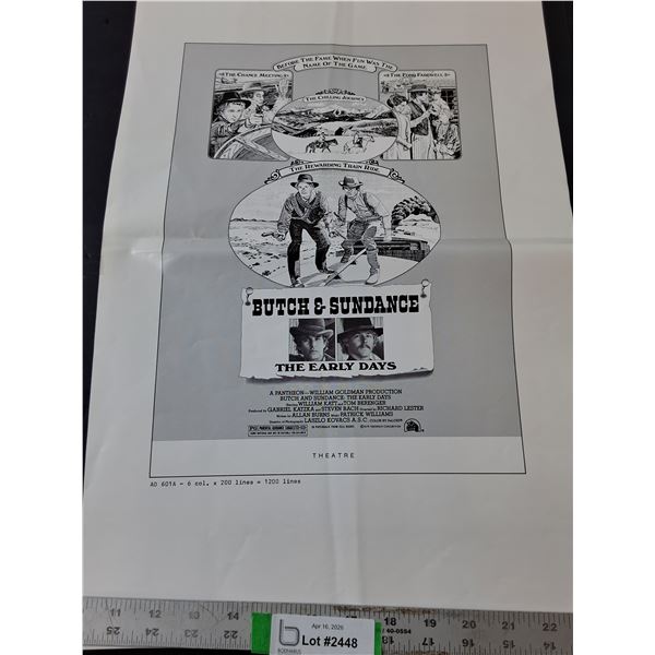 "BUTCH & SUNDANCE" - The Early Days, 1979 20th Century Fox Release