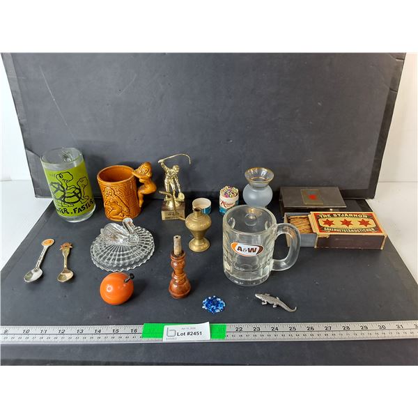 Matches, A & W Mug, Fishing Trophy, Misc. Cannot Ship