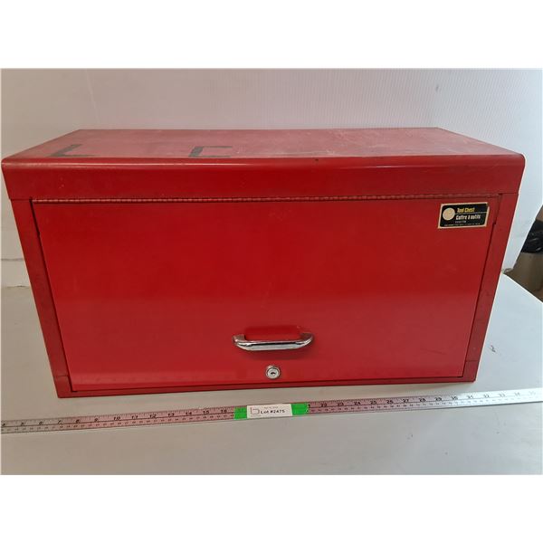 *Bench Mark Metal Tool Chest 26" x 12" x 14.5"- No Key, Cannot Ship