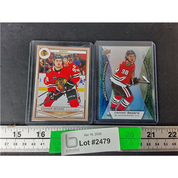 (2) Connor Bedard Cards- Rookie OPC & Upper Deck- Cannot Authenticate