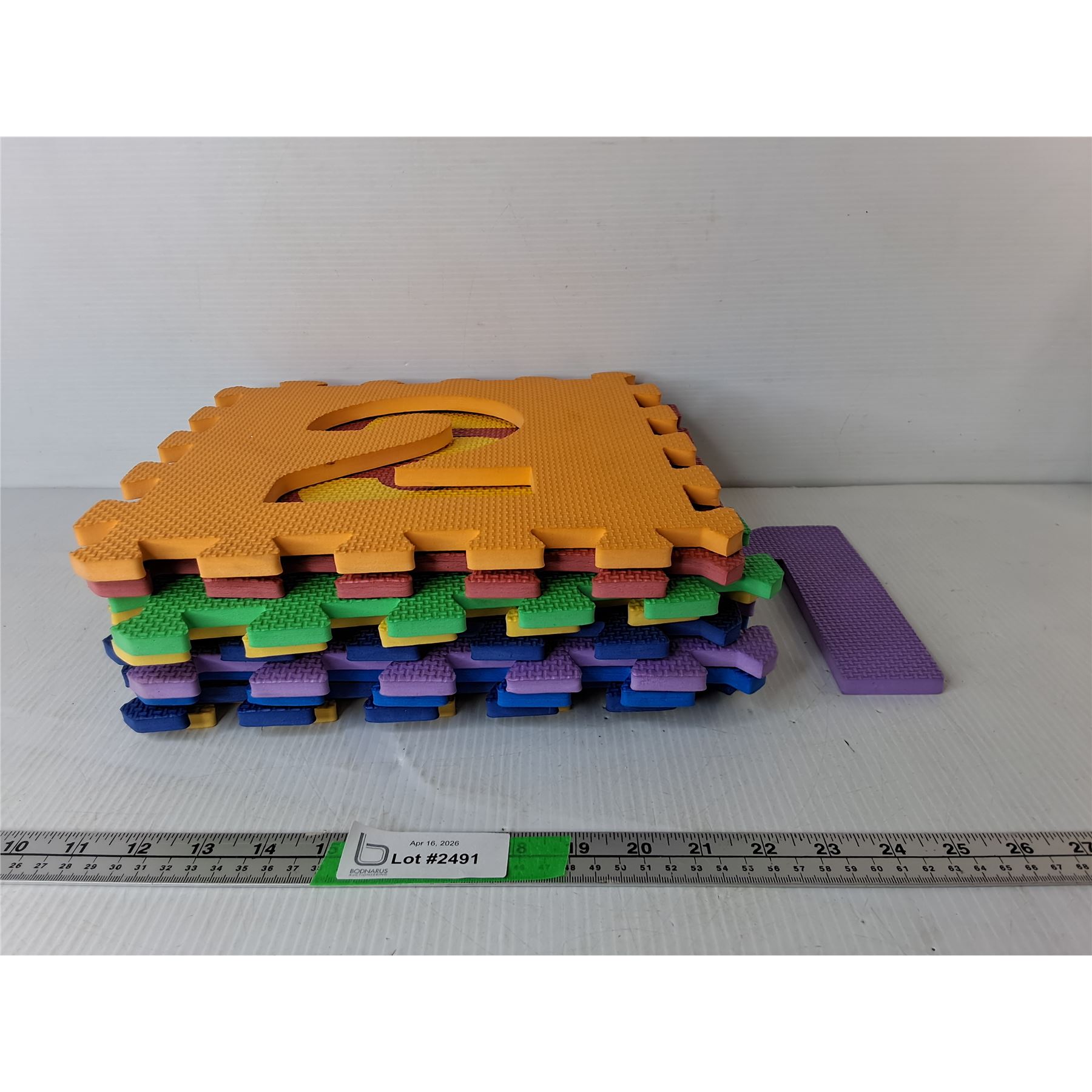 (9) Interlocking Foam Blocks 12.5"- Some Numbers Missing, Pickup Preferred
