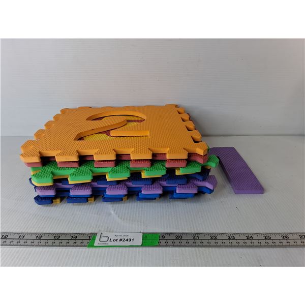 (9) Interlocking Foam Blocks 12.5"- Some Numbers Missing, Pickup Preferred