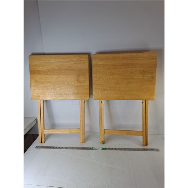 (2) Wooden Folding Tables 26.5" Tall- Cannot Ship