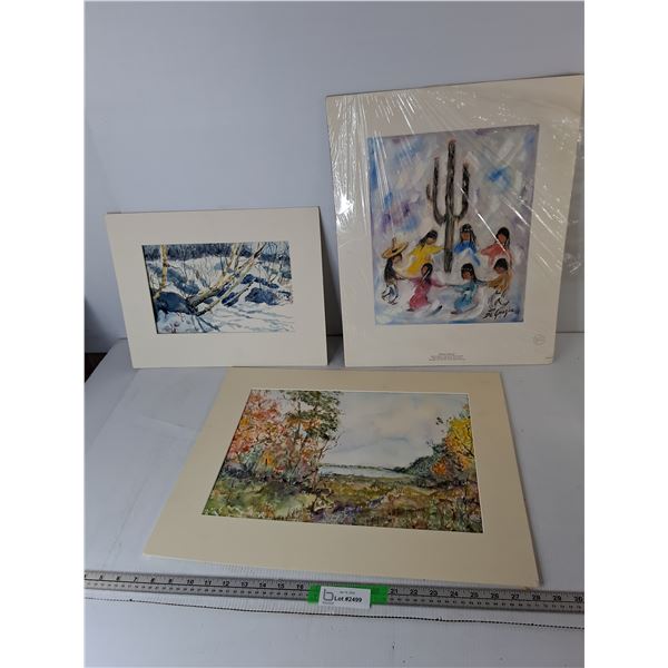 (3) Paintings- Nature & Children Up to 21.5" x 17"
