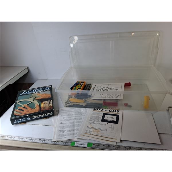 Plastic Tote 28.75" x 16.25" x 6.5", Oval Templates, Geometry Set, Misc. Cannot Ship