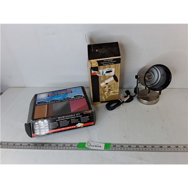 Floor Spotlight- Powers On, Bulb Not Included & Platinum Shield Protection Maintenance Kit- Cannot S