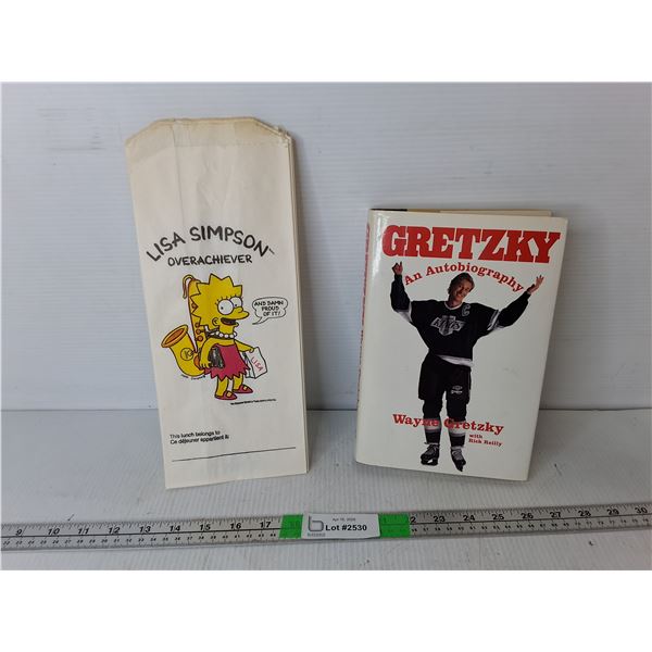 Wayne Gretzky Autobiography & Lisa Simpson Paper Gift Bags