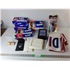 Image 1 : Tempo Tissues & Holders, Zizzers Power Scissors, (2) I Am Canadian Flags Approx. 58" x 29.5", Misc.