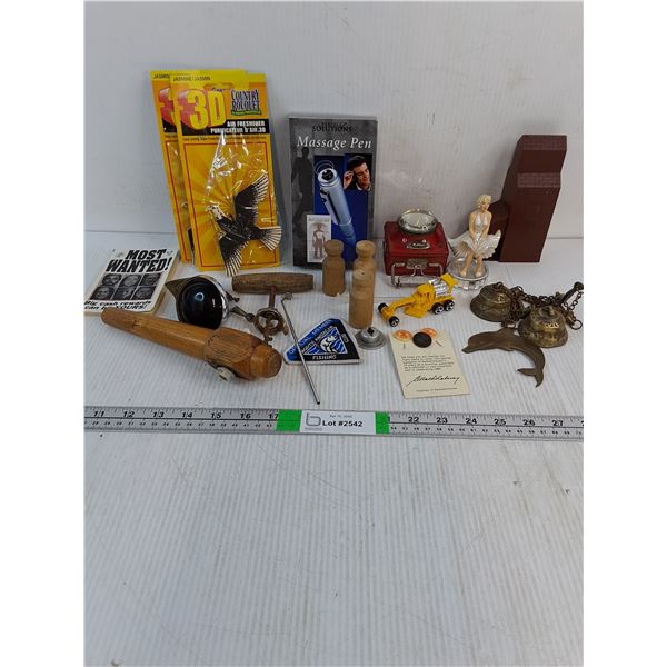 Misc. Lot: Coin Elevator Bank,Air Fresheners,Ornament and more as pictured