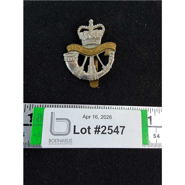 Vintage Cap Badge for North Saskatchewan Regiment