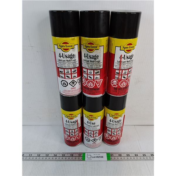 (6) Cans of 4-Usage Lubricant-appears unused, Cannot Ship