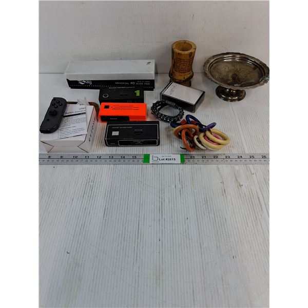 (3) Vintage Pocket Cameras-as is,Slide Tray,Joycon Game Controllers, Misc. as pictured