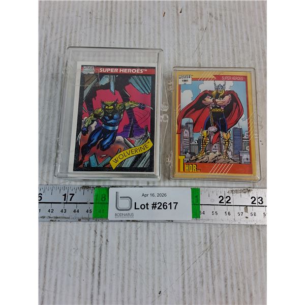 (2) Plastic Containers of Marvel Super Heroes Cards