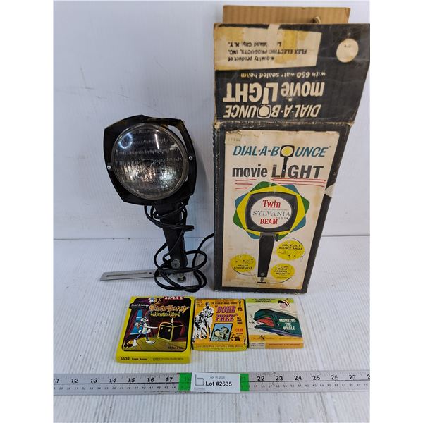 Vintage Sylvania Dia-A-Bounce Movie Light with (3) 8mm Movies