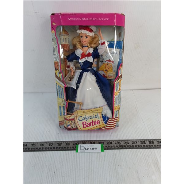 NIB Mattel "Colonial Barbie" Action Doll - Some Box Damage