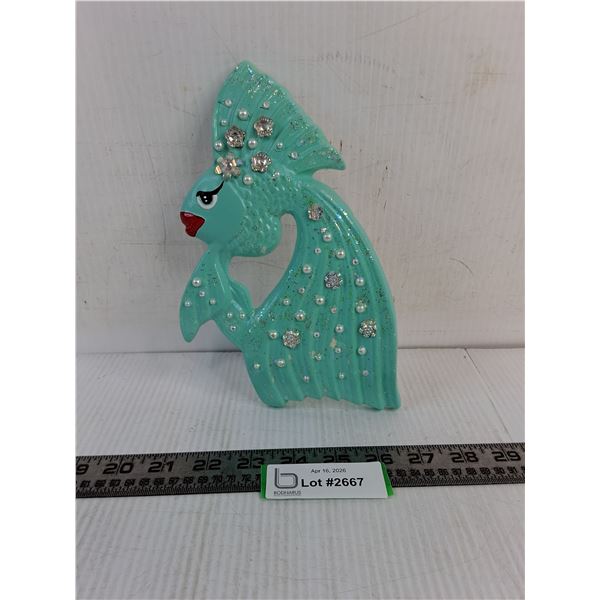 Vintage Chalkware 'Blue Fish'