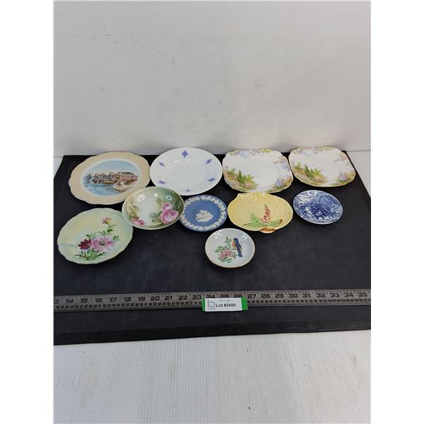 (10) Assorted English/German/Japanese Fine China Plates Featuring 2 Royal Alberts