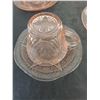 Image 3 : Pink Glass Plates & Cups (1 Set is Depression Glass)