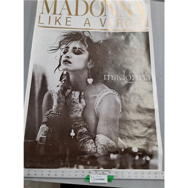 * MADONNA - "Like A Virgin" 22"×32"