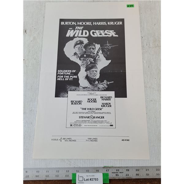 * "The Wild Geese" 1978 Ad Slick