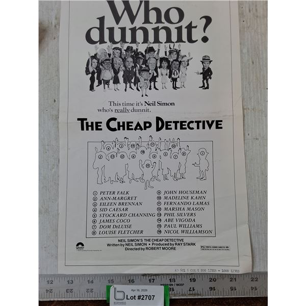* THE CHEAP DETECTIVE 1978 Movie Slick, Columbia Pictures Release