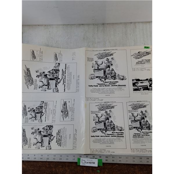 * "Smokey and The Bandit" 1977 Universal Pictures Release