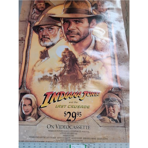 * Indiana Jones Movie Poster, 27"×42"