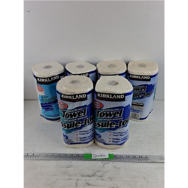 (6) Rolls of Kirkland Paper Towel -Sealed
