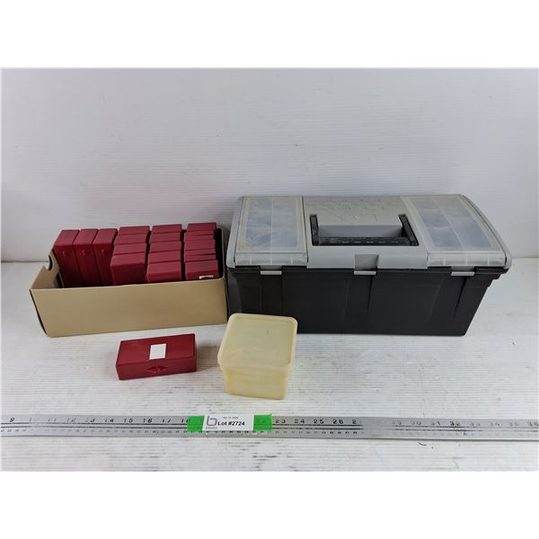 Plastic Storage Cases 4" x 2" x 1", Plastic Tool Box 15" x 8" x 7"