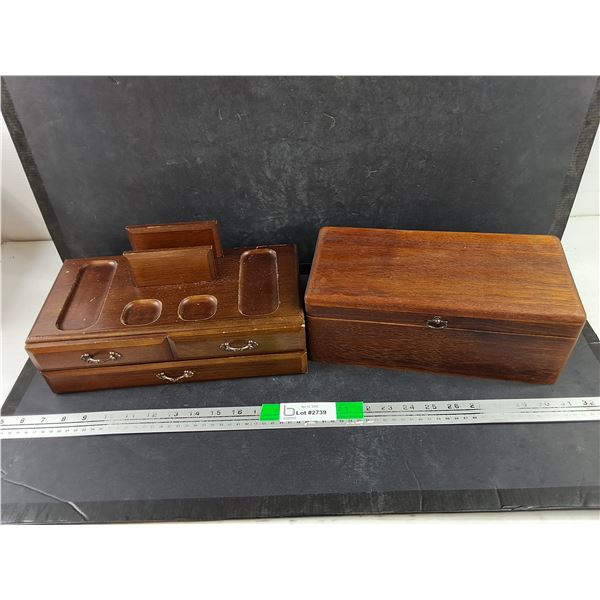 (2) Wooden Jewelry Boxes