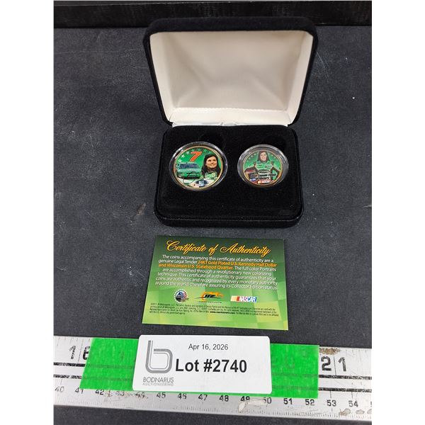 24kt Gold Plated U.S Kennedy Half Dollar and Wisconsin U.S Statehood Quarter Coins w/Certificate