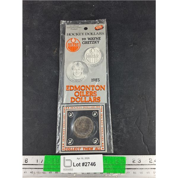 1983 99 Wayne Gretzky Edmonton Oilers Dollars Coin - CANNOT AUTHENTICATE