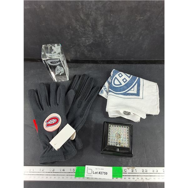 Montreal Canadiens Gloves - Size L & Assorted Collectibles