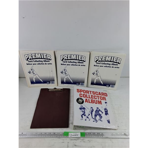 (4) Card Collecting Albums & Clip Board