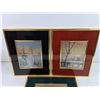 Image 2 : (3) Framed Wall Art Foil Pictures 14" x 11"