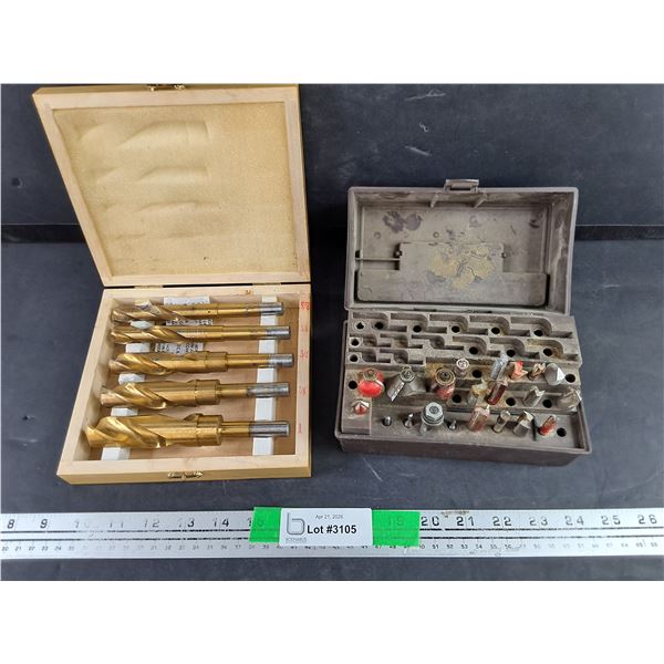 Assorted Router Bits & Large Drill Bits