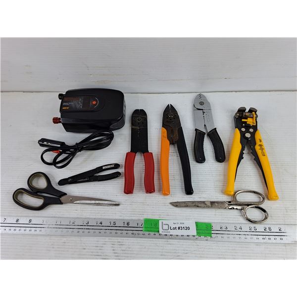Motomaster Eliminator 400W Power Inverter, Scissors, Wire Strippers