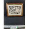 Image 1 : "GUARDIAN" Canada Goose Picture In Wooden Gold trim Frame, 12"×10"