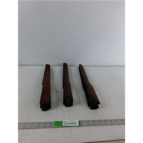 (3) Vintage Wooden Fore ends For Rifles 17" ( as is)