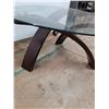 Image 3 : * 3-Legged Glass-Top Triangle Coffee Table - 34" Wide x 16" Height - PICK UP ONLY