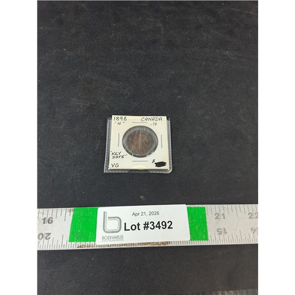 1898 Antique Canadian Collectible Penny ( cannot authenticate, as is)