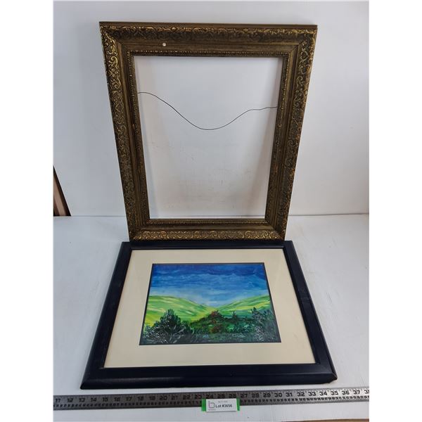 Vintage Ornate Wooden "21 x 25" Frame, 19" x 23" Framed Watercolor Wall Decor -PICK UP
