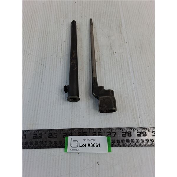 British Lee-Enfield #4 Spike Bayonet w/Scabbard from WW2