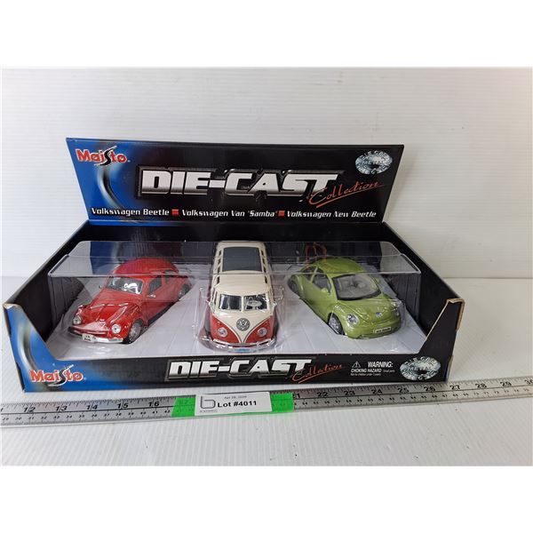 Die Cast Volkswagen Beetle, New Beetle & Van "Samba" 1:24 & 1:25 Scale, Appear NIB