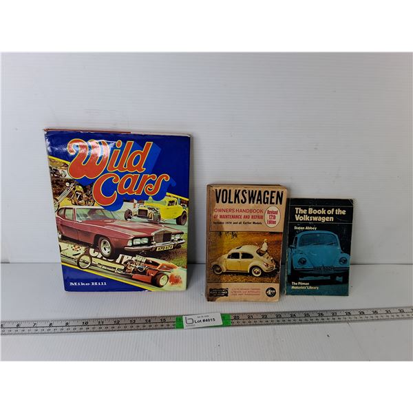 (3) Books- Wild Cars, The Book of Volkswagen & Volkswagen Owner's Handbook 12th Edition