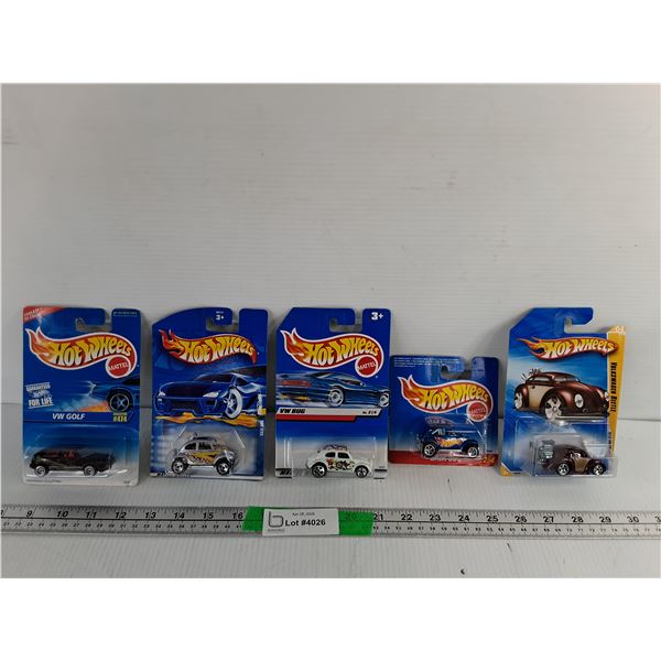 (5) Hot Wheels Volkswagen Die Cast Model Cars, Sealed