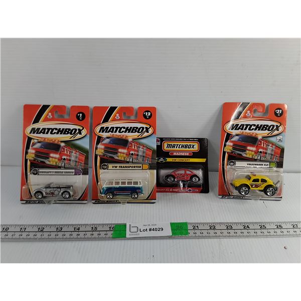 (4) Matchbox Diecast Volkswagen Model Cars, Sealed