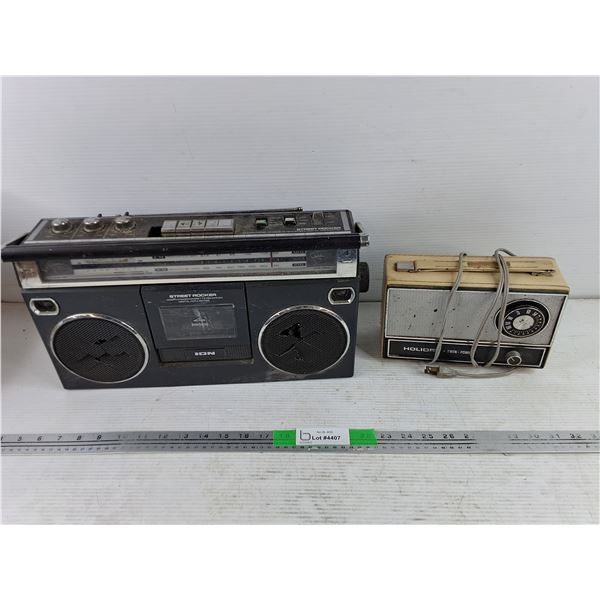 Street Rocker AM/FM Radio Cassette Recorder Digital Converter - As Is, Holiday Twin Power Radio